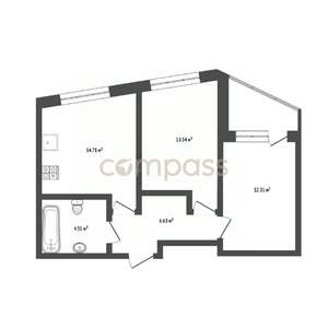 2-к квартира, вторичка, 53м2, 8/15 этаж