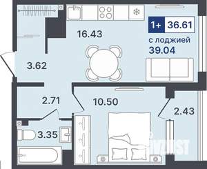 1-к квартира, вторичка, 37м2, 4/8 этаж