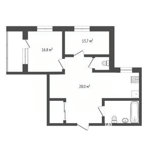 2-к квартира, вторичка, 76м2, 2/6 этаж
