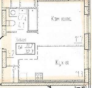 1-к квартира, вторичка, 33м2, 5/18 этаж