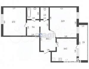 2-к квартира, вторичка, 69м2, 2/9 этаж