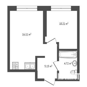 1-к квартира, вторичка, 37м2, 17/25 этаж