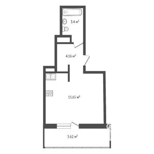 Студия квартира, вторичка, 26м2, 10/24 этаж