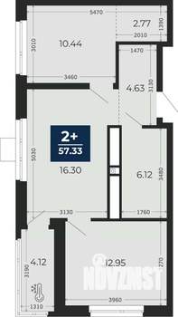 2-к квартира, вторичка, 57м2, 8/23 этаж