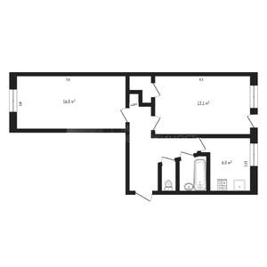 2-к квартира, вторичка, 42м2, 4/5 этаж