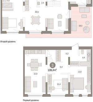 2-к квартира, вторичка, 139м2, 7/16 этаж