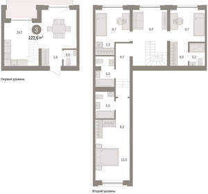 3-к квартира, вторичка, 123м2, 2/10 этаж