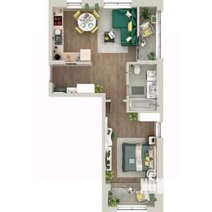 1-к квартира, строящийся дом, 53м2, 5/9 этаж