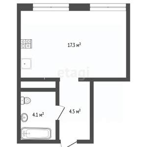 Студия квартира, вторичка, 26м2, 3/12 этаж