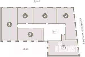 1-к квартира, вторичка, 57м2, 6/8 этаж