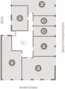 2-к квартира, вторичка, 74м2, 4/16 этаж