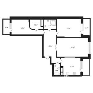 3-к квартира, вторичка, 132м2, 13/25 этаж