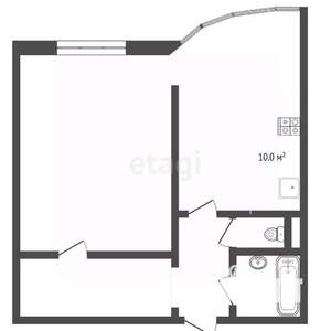 2-к квартира, вторичка, 43м2, 4/14 этаж