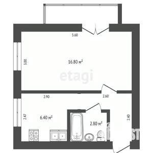 1-к квартира, вторичка, 30м2, 7/9 этаж