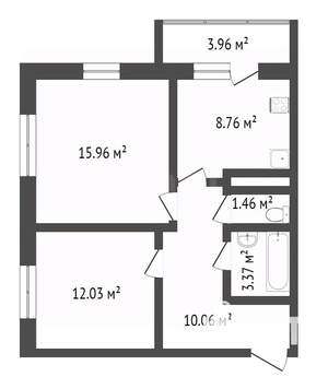 2-к квартира, вторичка, 58м2, 11/19 этаж