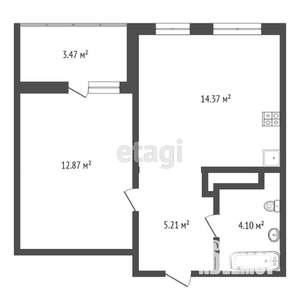 1-к квартира, вторичка, 36м2, 5/16 этаж