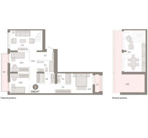 3-к квартира, вторичка, 137м2, 8/25 этаж