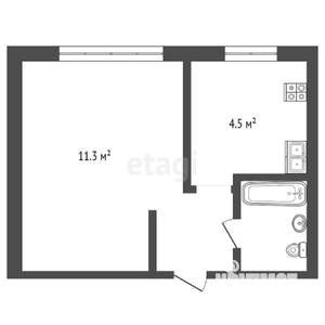 1-к квартира, вторичка, 20м2, 2/9 этаж