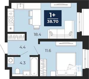 1-к квартира, вторичка, 39м2, 6/16 этаж