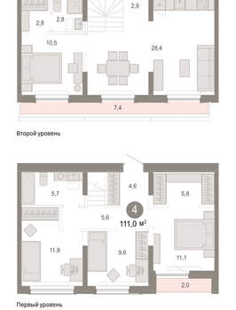 4-к квартира, вторичка, 111м2, 6/17 этаж