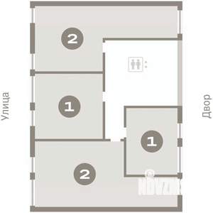 2-к квартира, вторичка, 71м2, 5/25 этаж