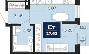 Студия квартира, вторичка, 27м2, 5/24 этаж