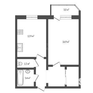 1-к квартира, вторичка, 40м2, 10/10 этаж