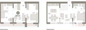 3-к квартира, вторичка, 106м2, 6/7 этаж