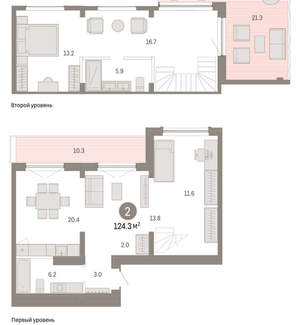 2-к квартира, вторичка, 124м2, 8/8 этаж