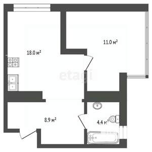 1-к квартира, вторичка, 47м2, 15/17 этаж