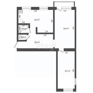 2-к квартира, вторичка, 57м2, 3/5 этаж