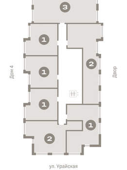 2-к квартира, вторичка, 55м2, 7/8 этаж