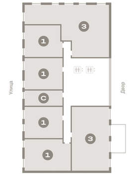 1-к квартира, вторичка, 52м2, 2/16 этаж