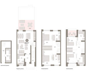 4-к квартира, вторичка, 169м2, 1/8 этаж