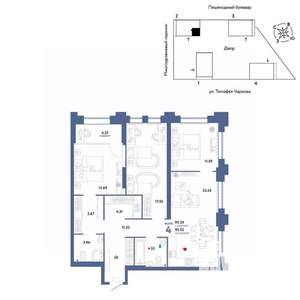 4-к квартира, вторичка, 99м2, 14/31 этаж