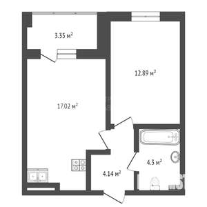 1-к квартира, вторичка, 42м2, 7/18 этаж