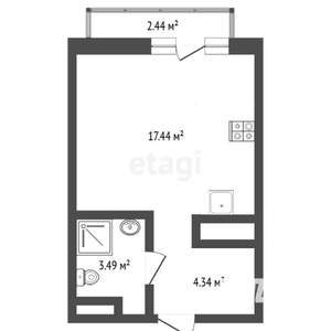 Студия квартира, вторичка, 25м2, 3/20 этаж
