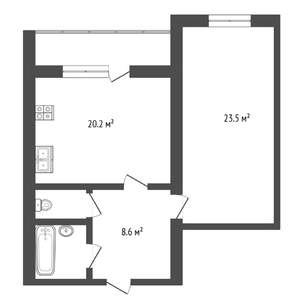 1-к квартира, вторичка, 58м2, 7/14 этаж