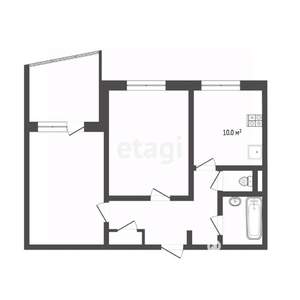 2-к квартира, вторичка, 43м2, 2/9 этаж