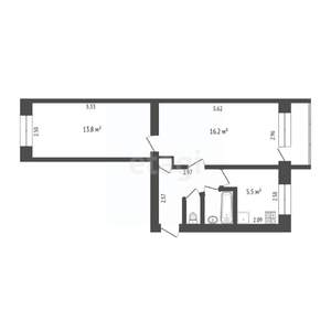 2-к квартира, вторичка, 45м2, 5/5 этаж
