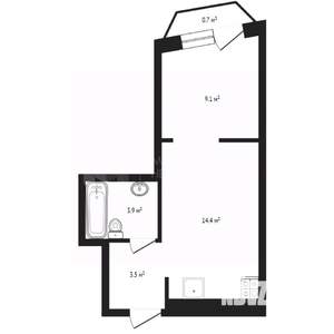 Студия квартира, вторичка, 30м2, 7/9 этаж