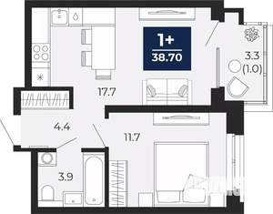 1-к квартира, вторичка, 39м2, 10/14 этаж