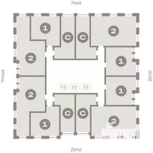 2-к квартира, вторичка, 72м2, 9/25 этаж