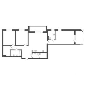 3-к квартира, вторичка, 102м2, 2/12 этаж