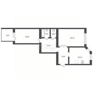 2-к квартира, вторичка, 72м2, 7/10 этаж