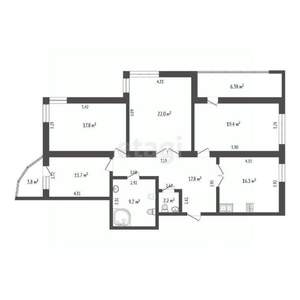 4-к квартира, вторичка, 117м2, 3/9 этаж