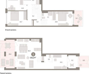 3-к квартира, вторичка, 152м2, 1/8 этаж