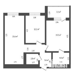 2-к квартира, вторичка, 65м2, 12/22 этаж