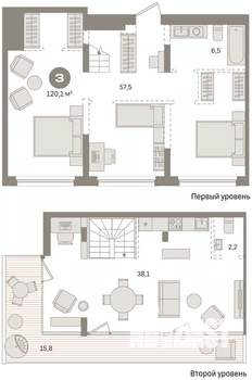 2-к квартира, вторичка, 120м2, 5/5 этаж