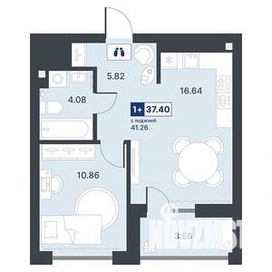 1-к квартира, вторичка, 37м2, 9/19 этаж